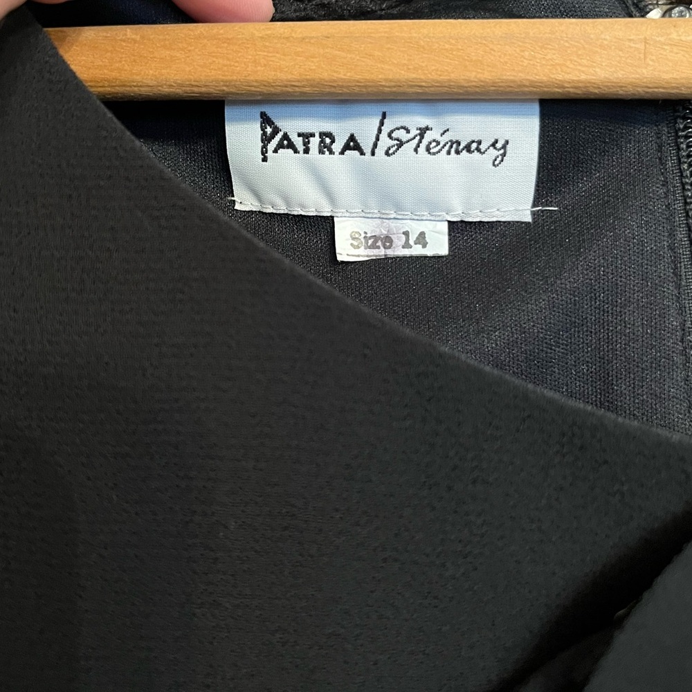 NWT Vintage Patra Tiered Black Chiffon Special Occasion Cocktail Dress, 14 - Picture 5 of 13